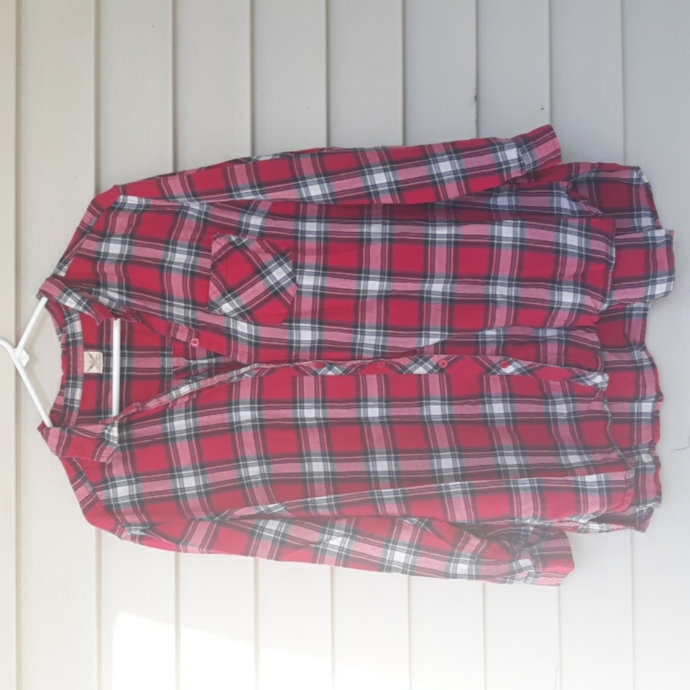 Faded Glory light flannel shirt womens plus size 2x 18w-20w raspberry.